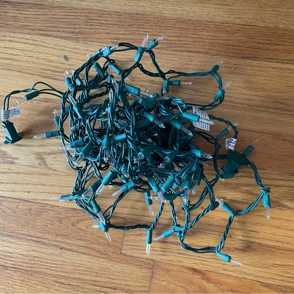 Green and White Holiday String Lights